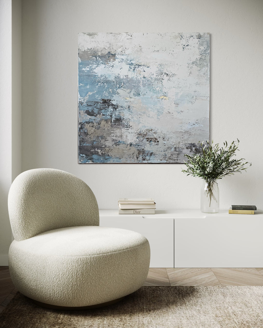 Abstraktus paveikslas -„Thunderstorm“. 110×110 cm