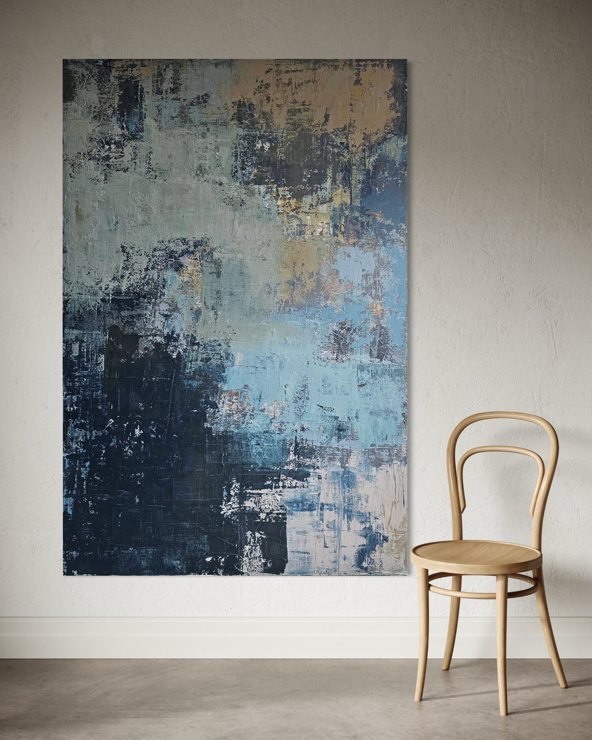 Didelis abstraktus paveikslas „Planet Earth“ 180×120 cm