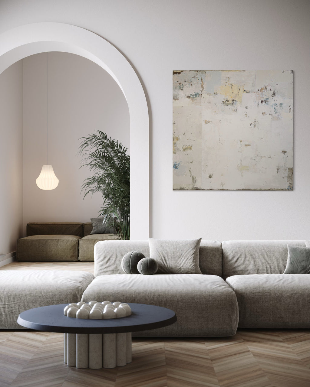 Didelis abstraktus paveikslas - „Summer Season“. 130×130 cm