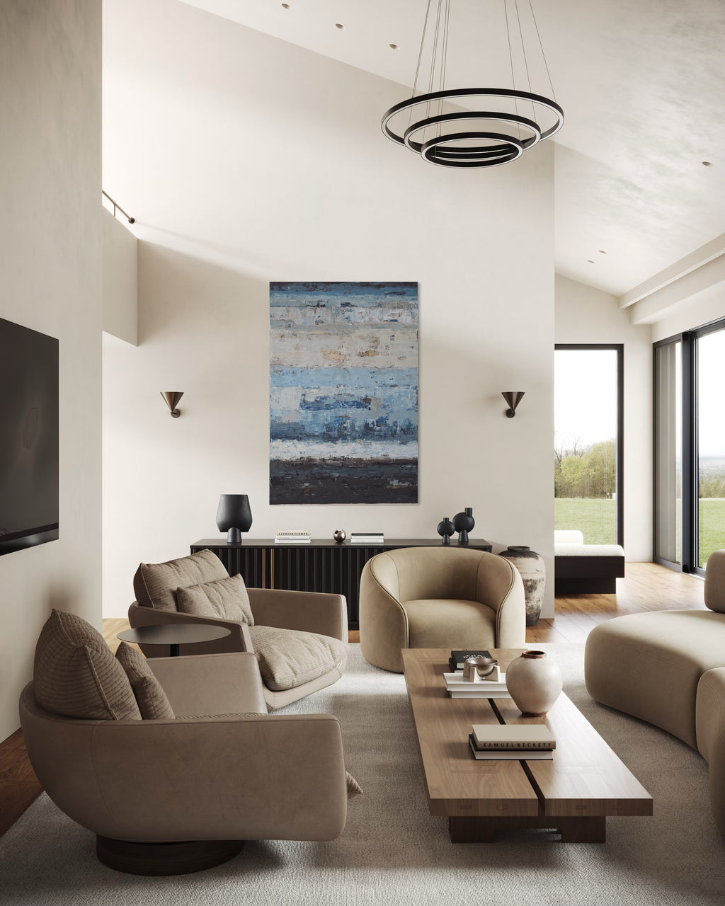 Didelis abstraktus paveikslas - „Endless Sea Series“. 180×120 cm