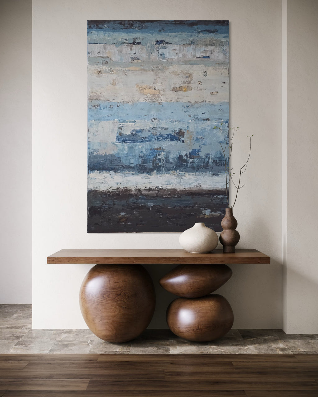 Didelis abstraktus paveikslas - „Endless Sea Series“. 180×120 cm