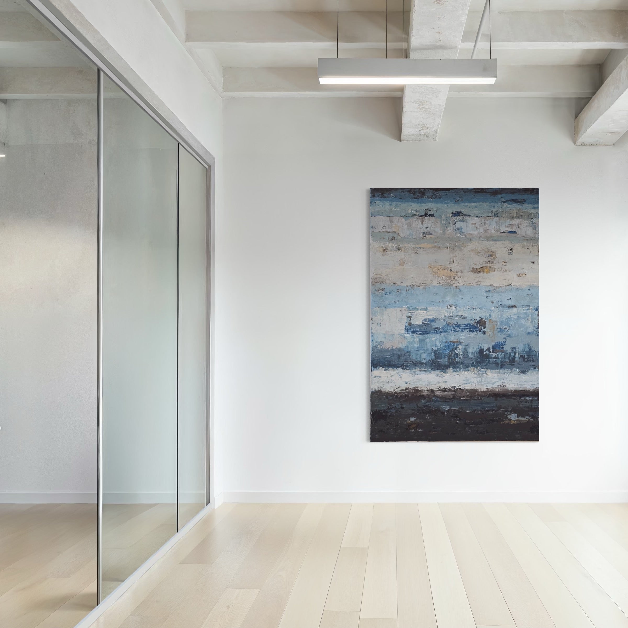 Didelis abstraktus paveikslas - „Endless Sea Series“. 180×120 cm