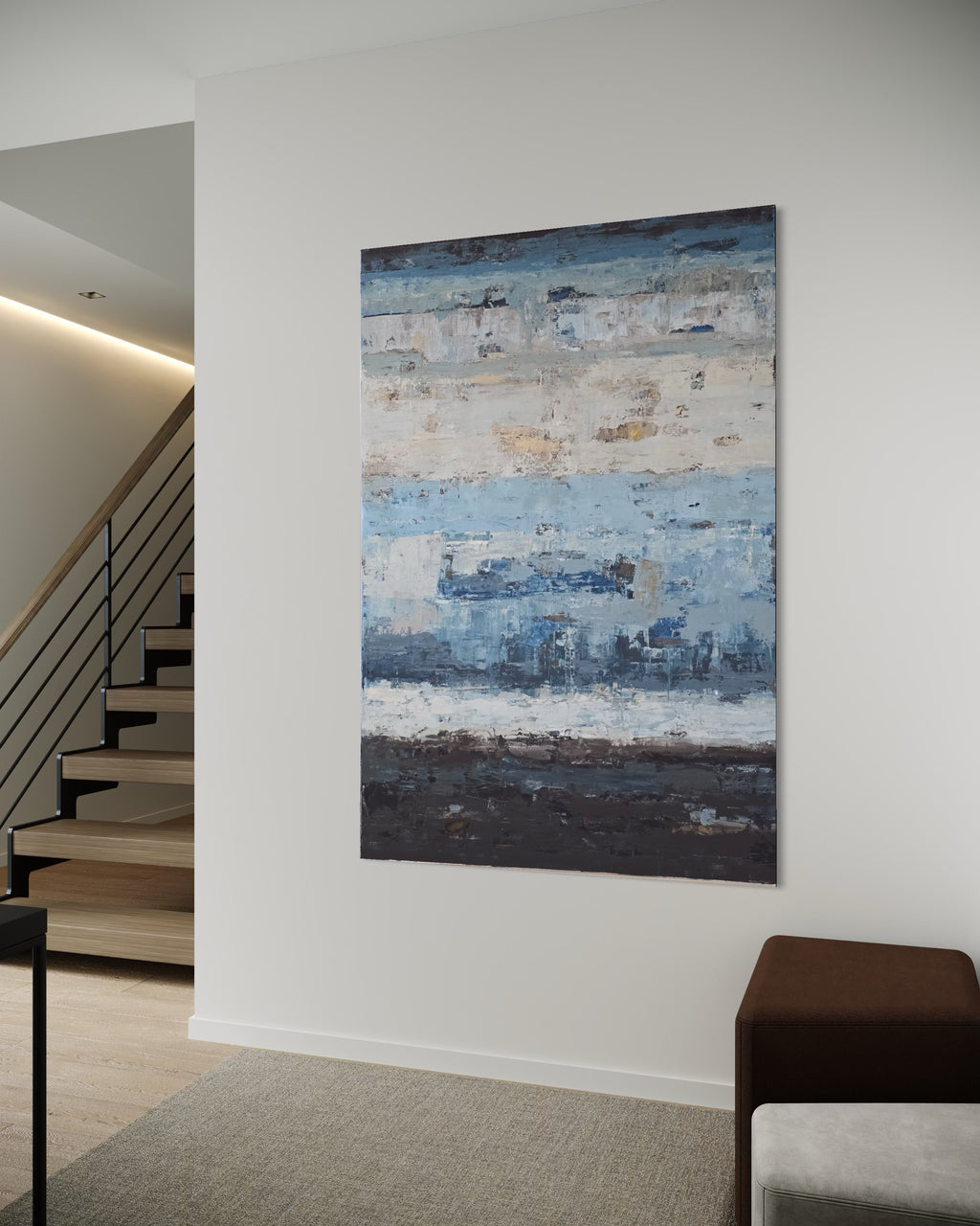 Didelis abstraktus paveikslas - „Endless Sea Series“. 180×120 cm