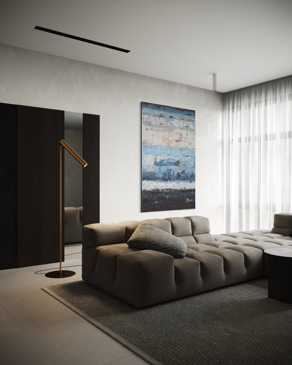 Didelis abstraktus paveikslas - „Endless Sea Series“. 180×120 cm