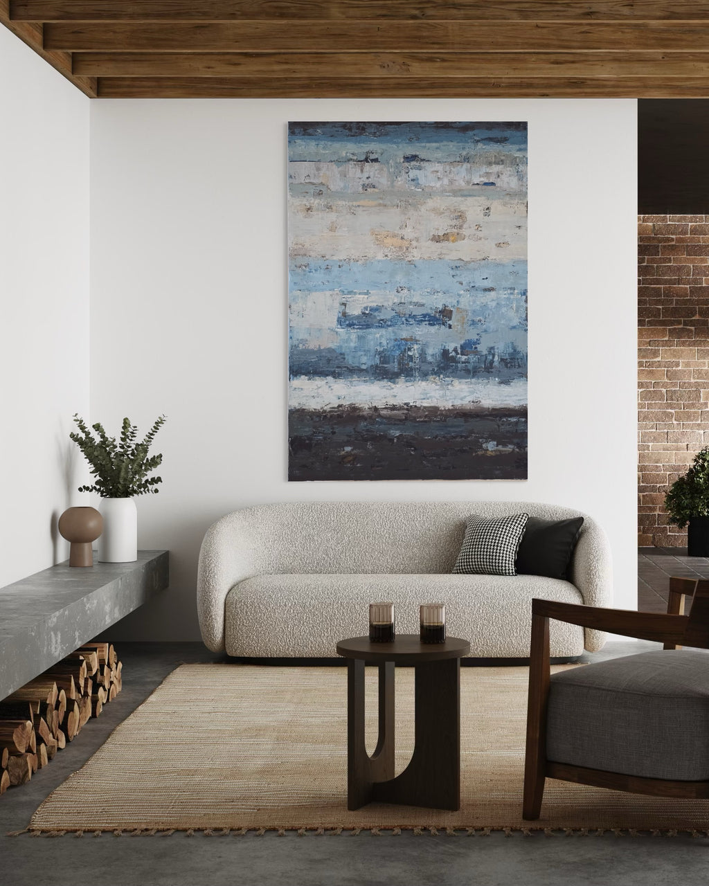 Didelis abstraktus paveikslas - „Endless Sea Series“. 180×120 cm