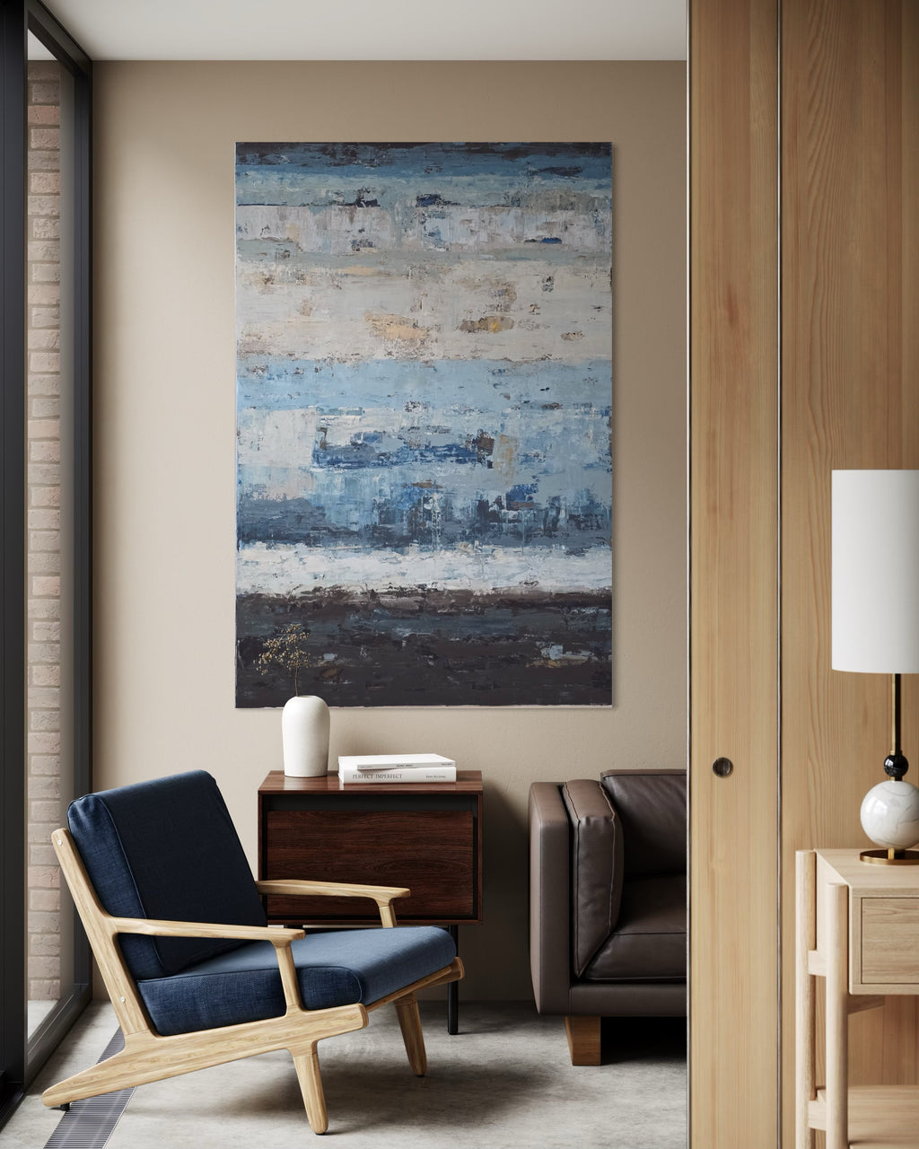 Didelis abstraktus paveikslas - „Endless Sea Series“. 180×120 cm