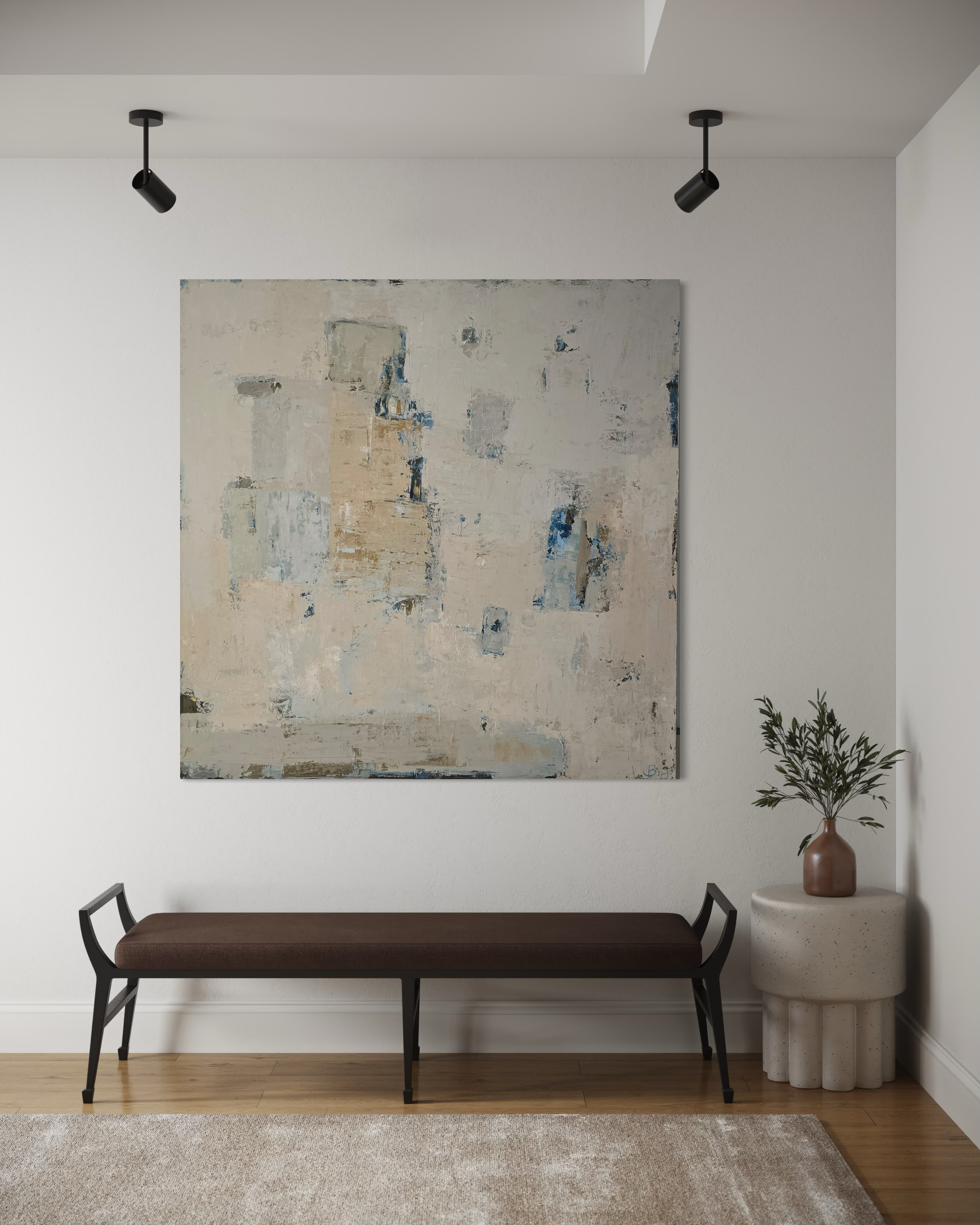 textured abstract painting contemporary decor BIRUTE STUDIO
