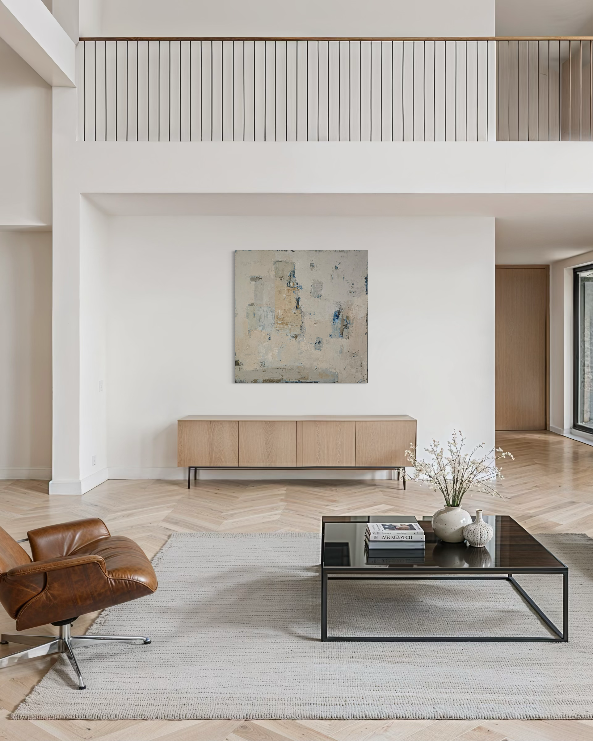 large abstract neutral wall art modern interior BIRUTE STUDIO