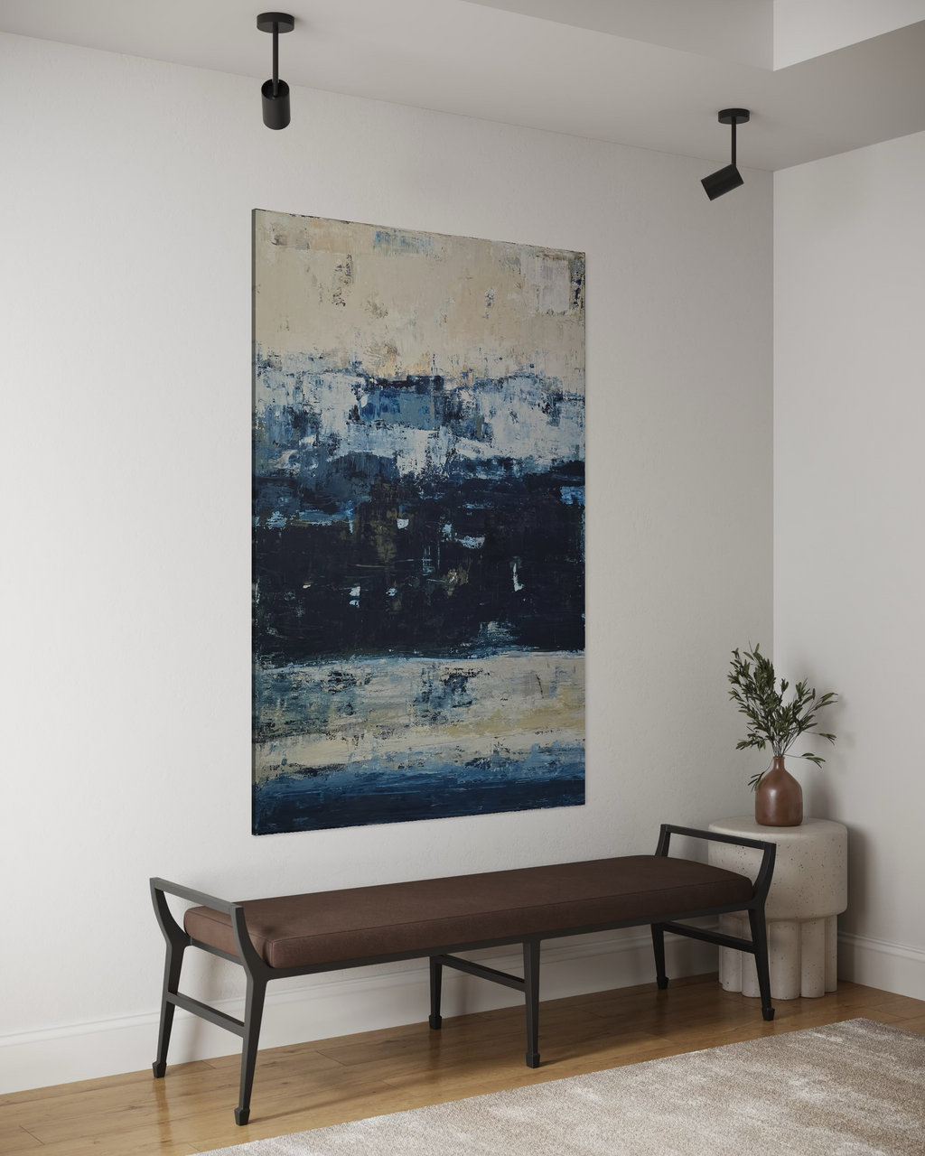 large abstract neutral wall art modern interior BIRUTE STUDIO