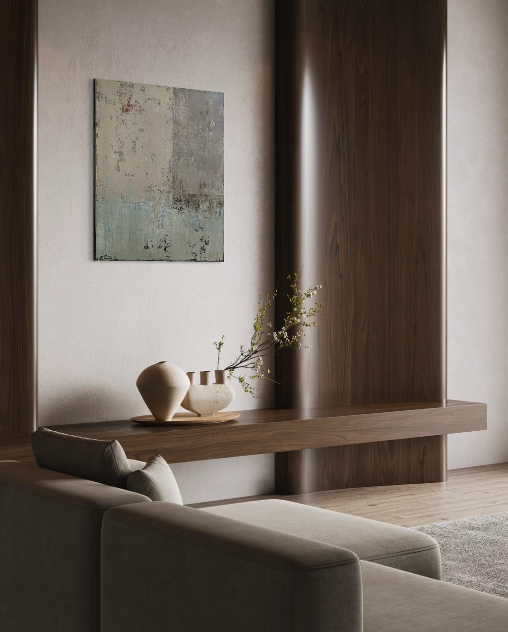 Abstraktus paveikslas - „Winter Ashberry“. 90x80 cm