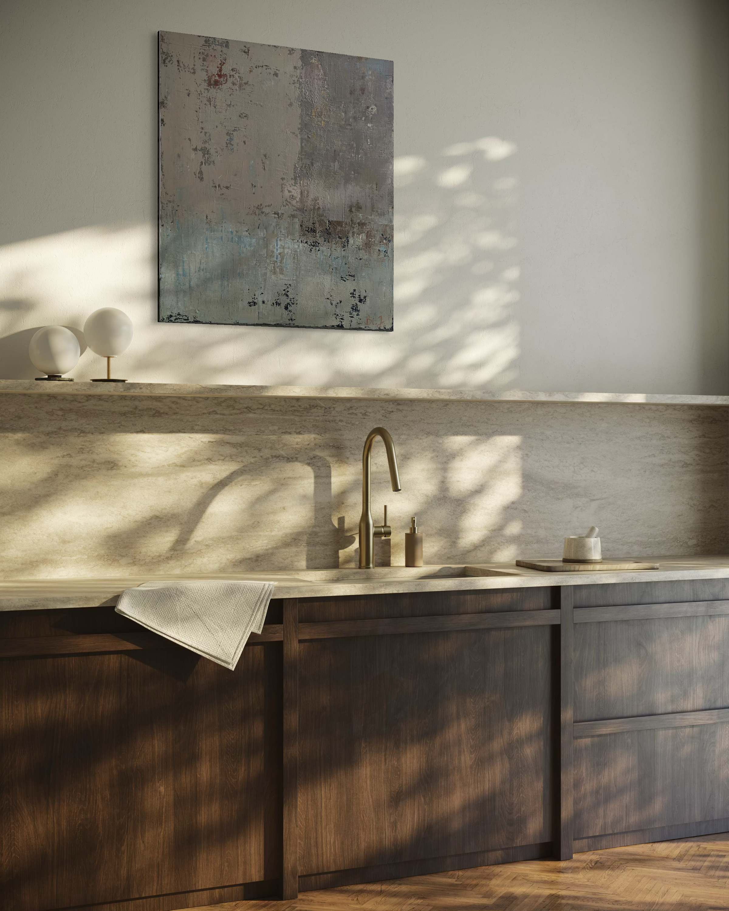 Abstraktus paveikslas - „Winter Ashberry“. 90x80 cm