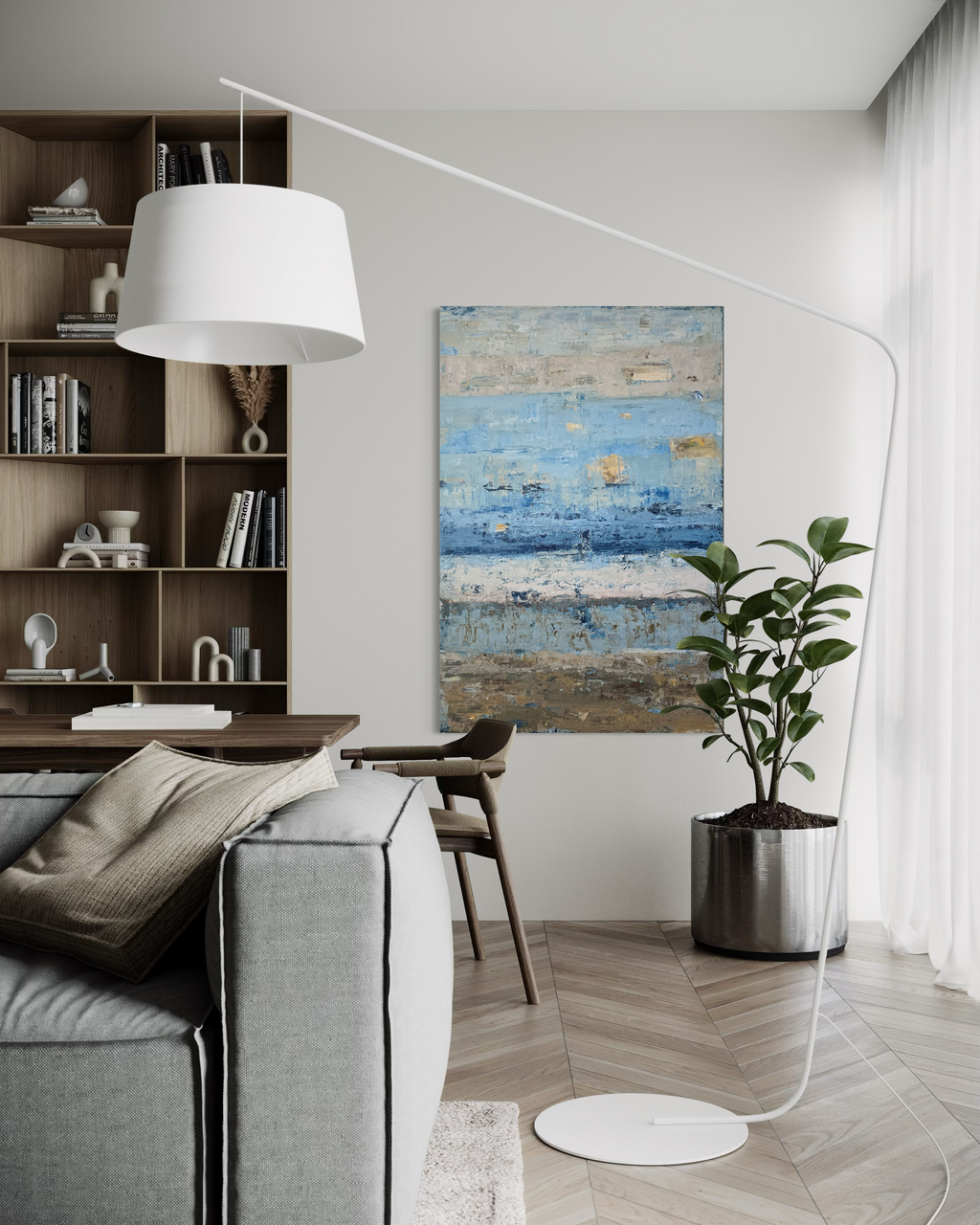 large abstract neutral wall art modern interior BIRUTE STUDIO