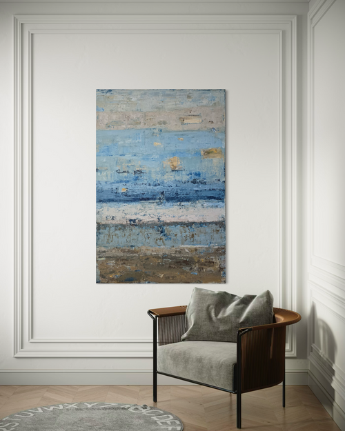 Didelis abstraktus paveikslas - „Endless Sea Series“. 150×100 cm