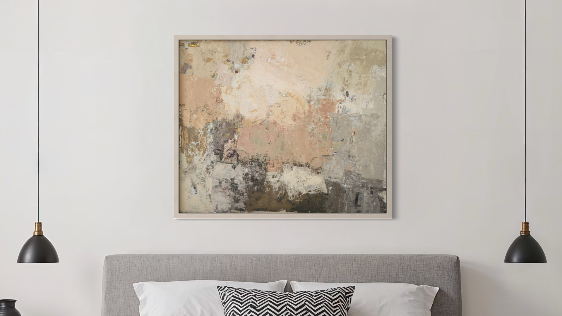 large abstract neutral wall art modern interior BIRUTE STUDIO