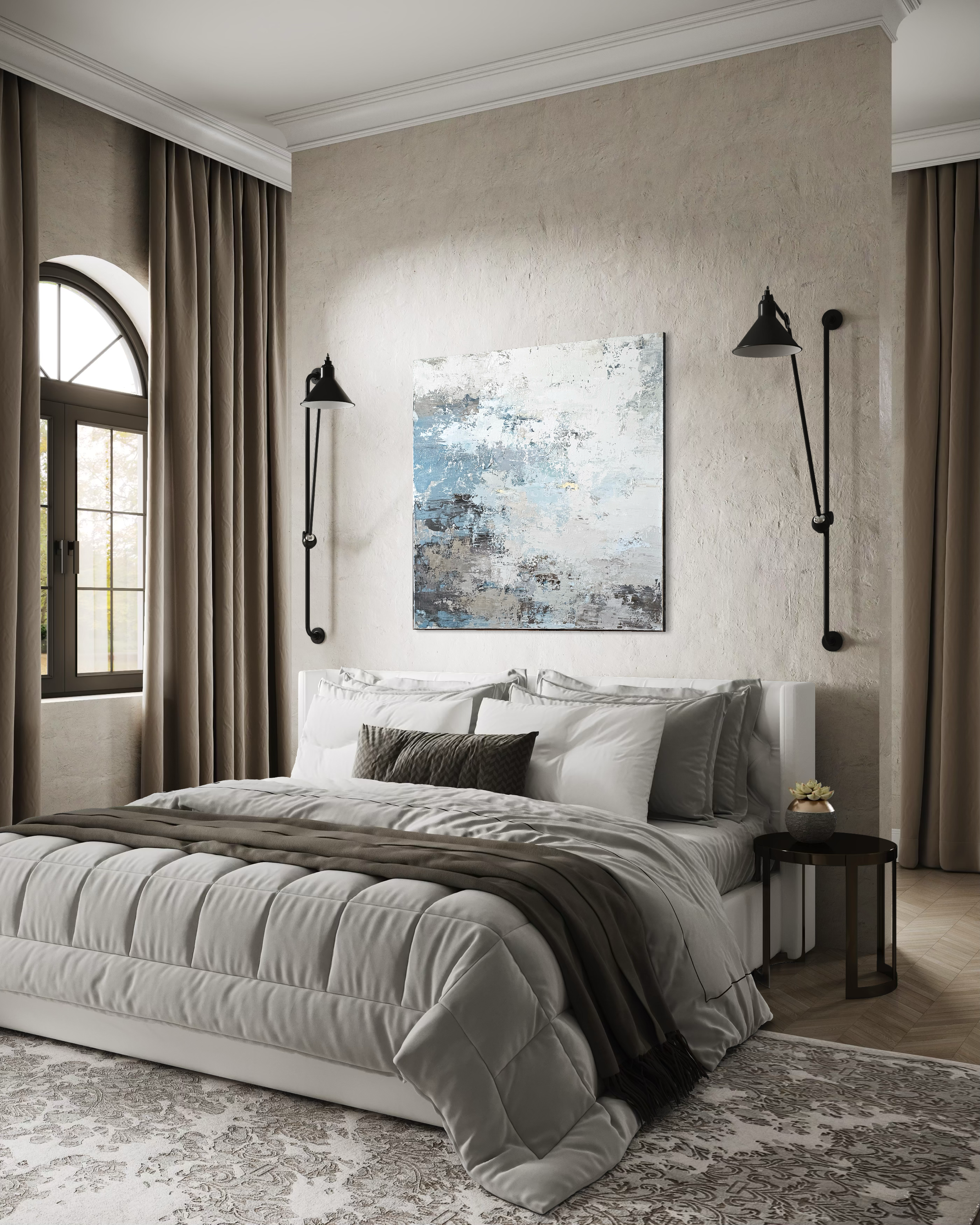 Abstract painting - Thunderstorm. 110x110 cm