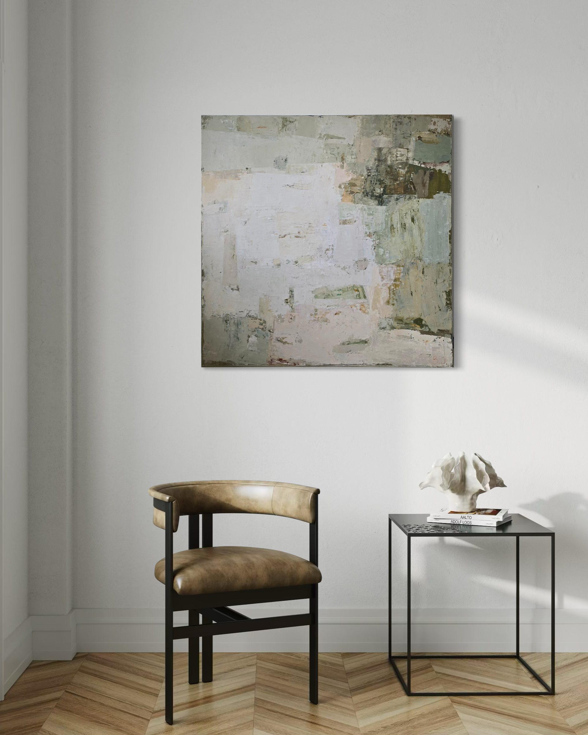 Abstract painting - Spring series No 3. 100x100 cm