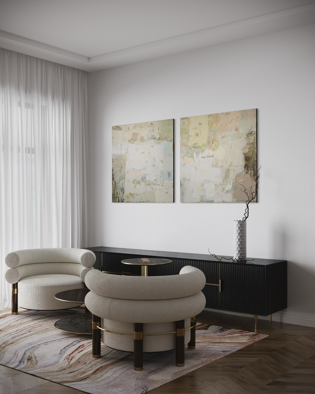 Abstaktus paveikslas - Spring series No 5. 100x100 cm