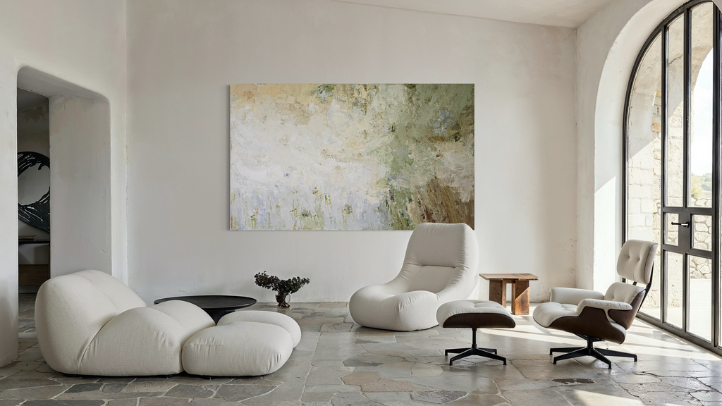 Extra Large Abstract Painting - Above Lithuanian Lakes 250x150 cm