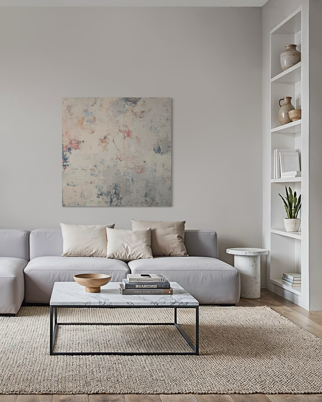Abstract painting - Blossoms. 110x110 cm