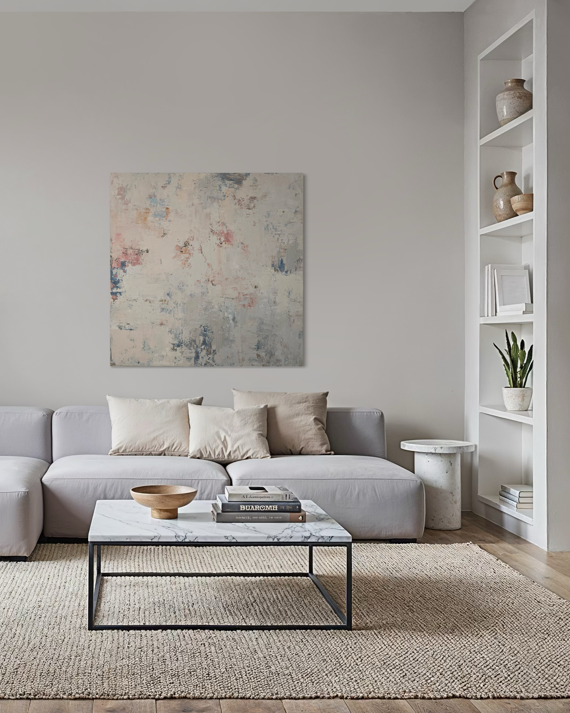 Abstract painting - Blossoms. 110x110 cm