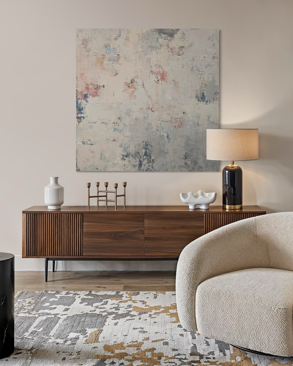 Abstract painting - Blossoms. 110x110 cm
