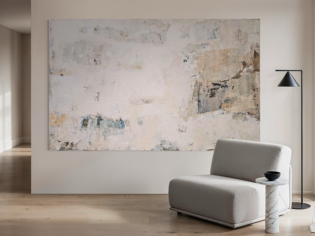 Extra Large Abstract Painting - Gathering Shells on the Shore. 240x150 cm