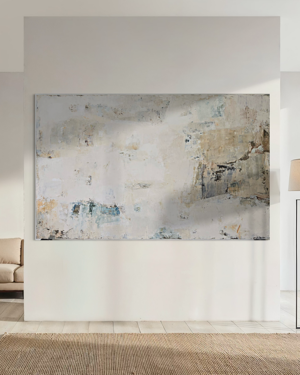Extra Large Abstract Painting - Gathering Shells on the Shore. 240x150 cm