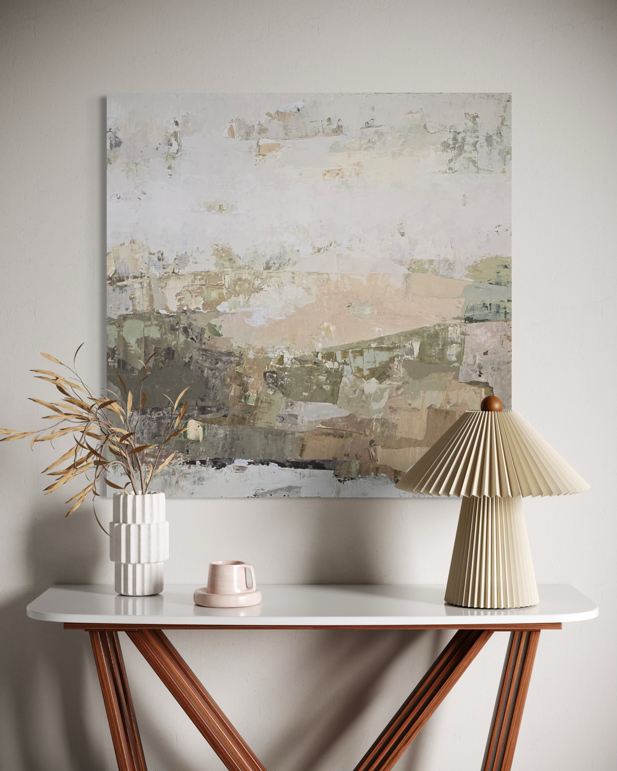 Original Abstract Painting - Autumn Furrows. 90x90 cm