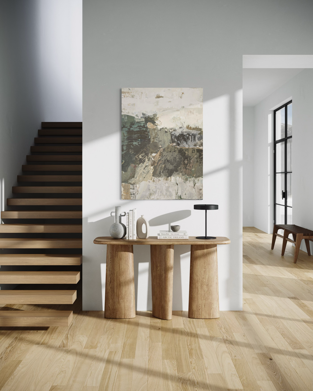 Didelis originalus paveikslas – The Land Goes Quiet. 110x80 cm