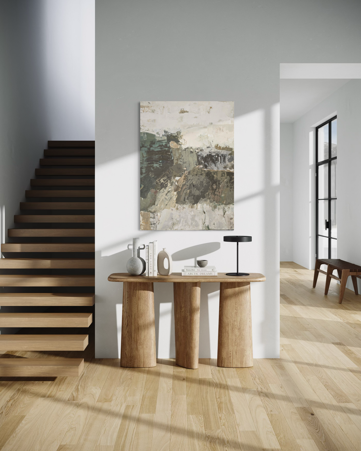 Didelis originalus paveikslas – The Land Goes Quiet. 110x80 cm