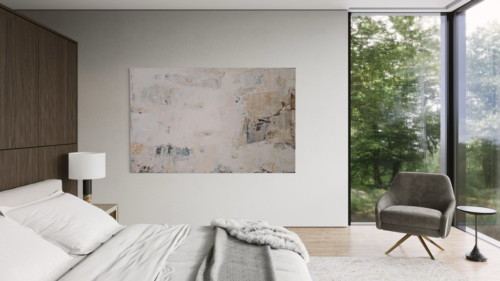 Extra Large Abstract Painting - Gathering Shells on the Shore. 220x140 cm