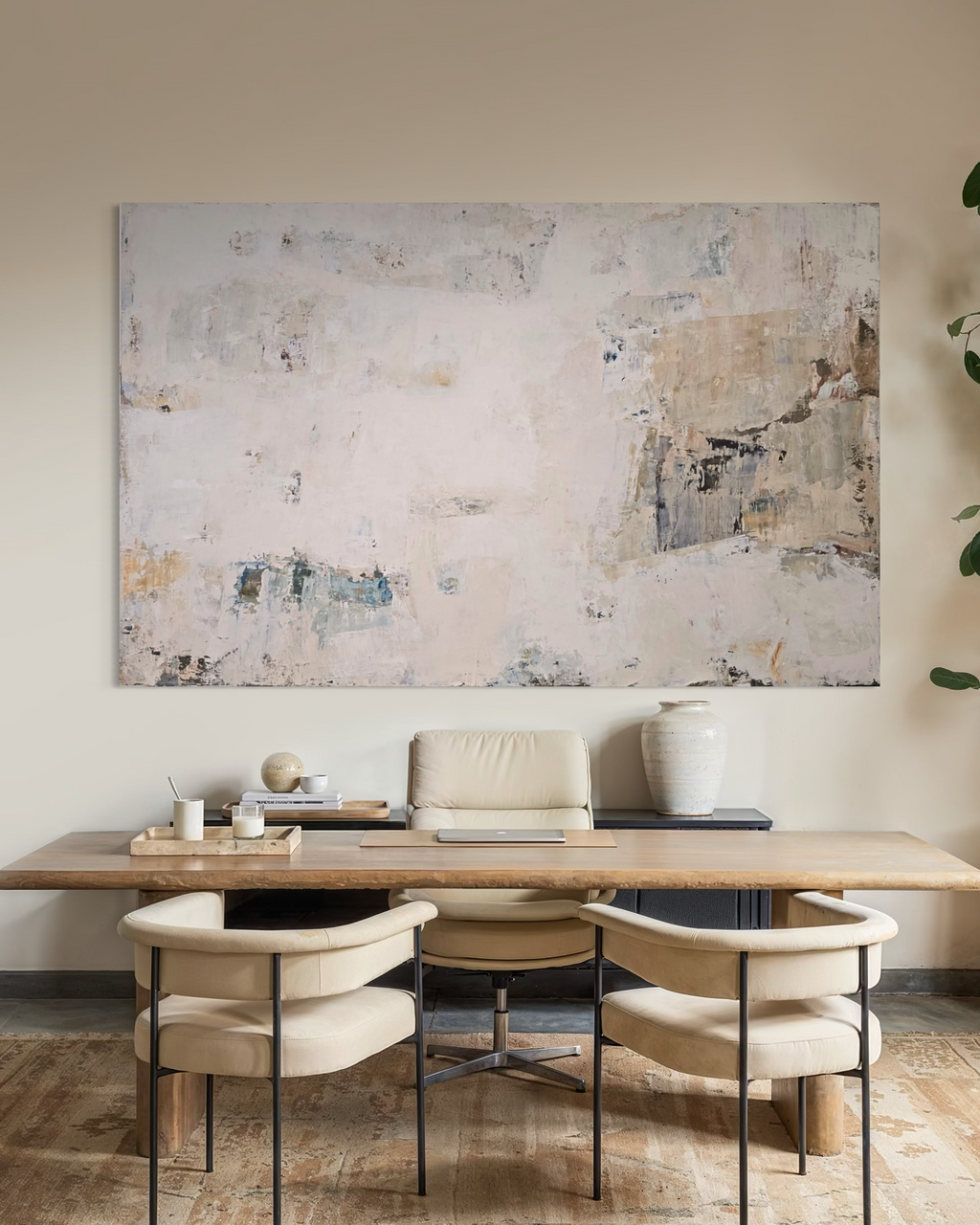 Extra Large Abstract Painting - Gathering Shells on the Shore. 220x140 cm
