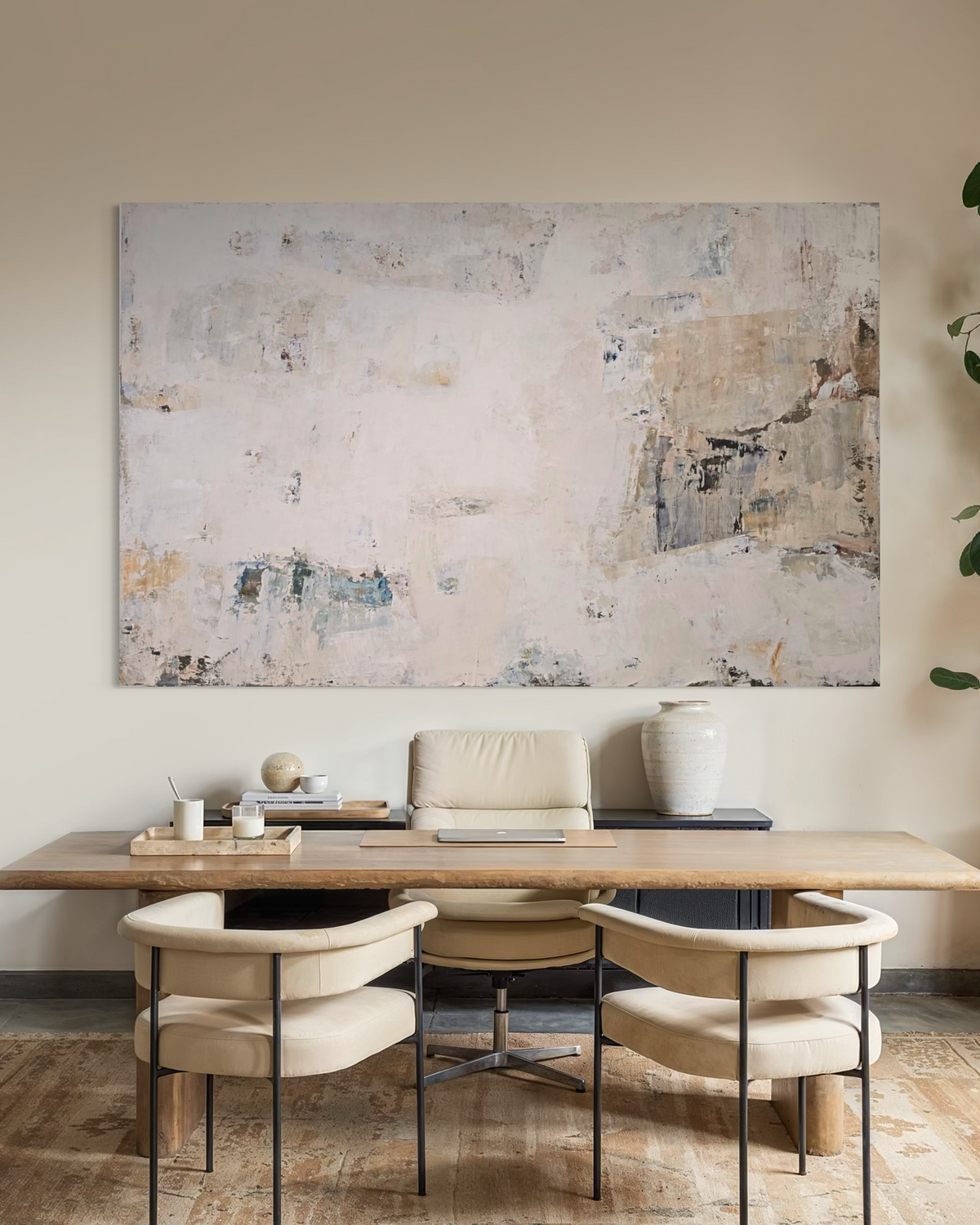 Extra Large Abstract Painting - Gathering Shells on the Shore. 220x140 cm